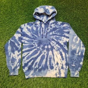 Y2K Style Spiral Tie-Dye Pullover Hoodie Sweatshirt Mens Medium